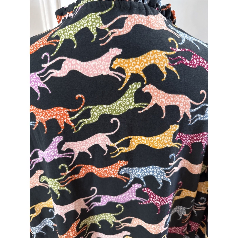 Michelle McDowell Colorful Leopards Print Shift Dress Womens Size XL Knee Length - Picture 5 of 9